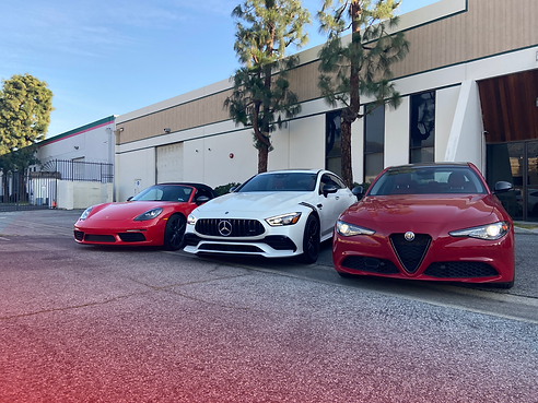 Porsche Boxster, Mercedes AMG GT, Alfa Romeo Giulia