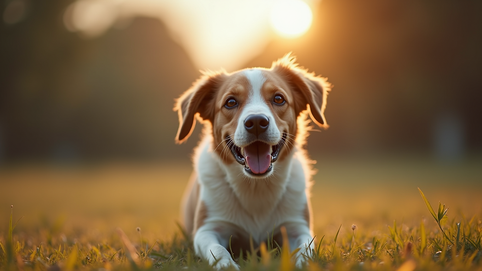 Eye-level view of a dog participating in a positive reinforcement training session