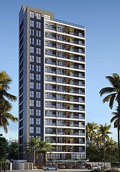 Fachada do Compact Time flats a venda