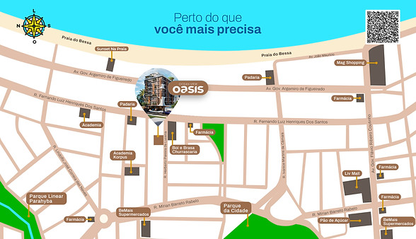 mapa de localização do Ocean View