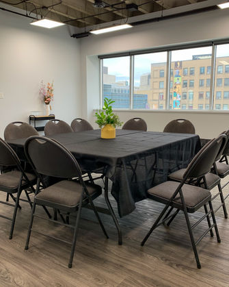 Space set up for a business meeting