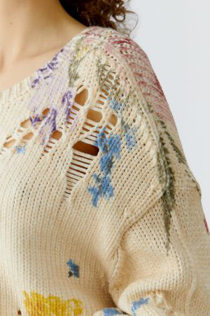 Miniature : Pull-over - blanc cassé rouge