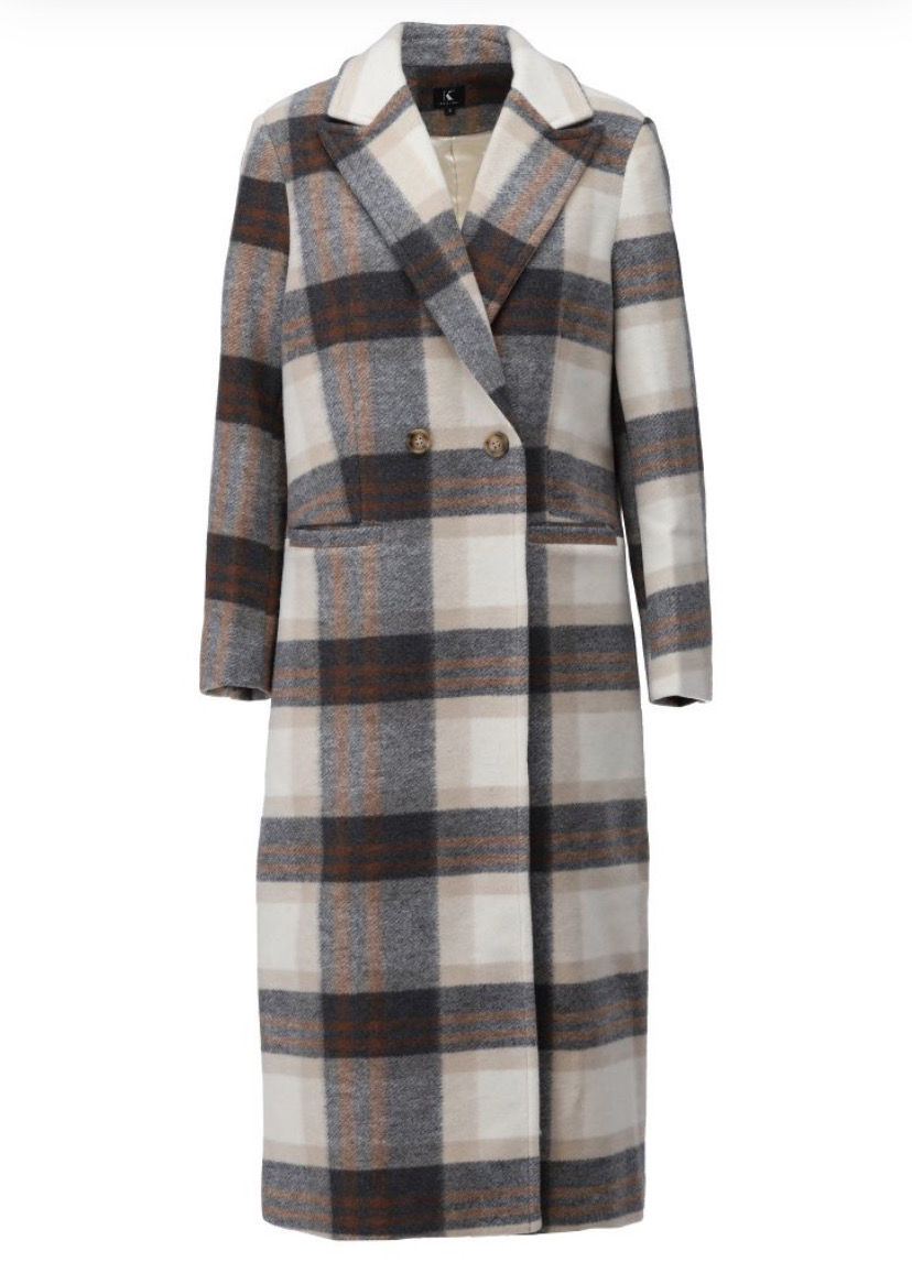 Miniature : Manteau Tartan Beige B908
