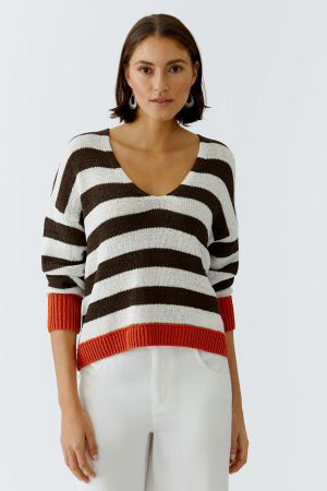 Pull-over - blanc marron