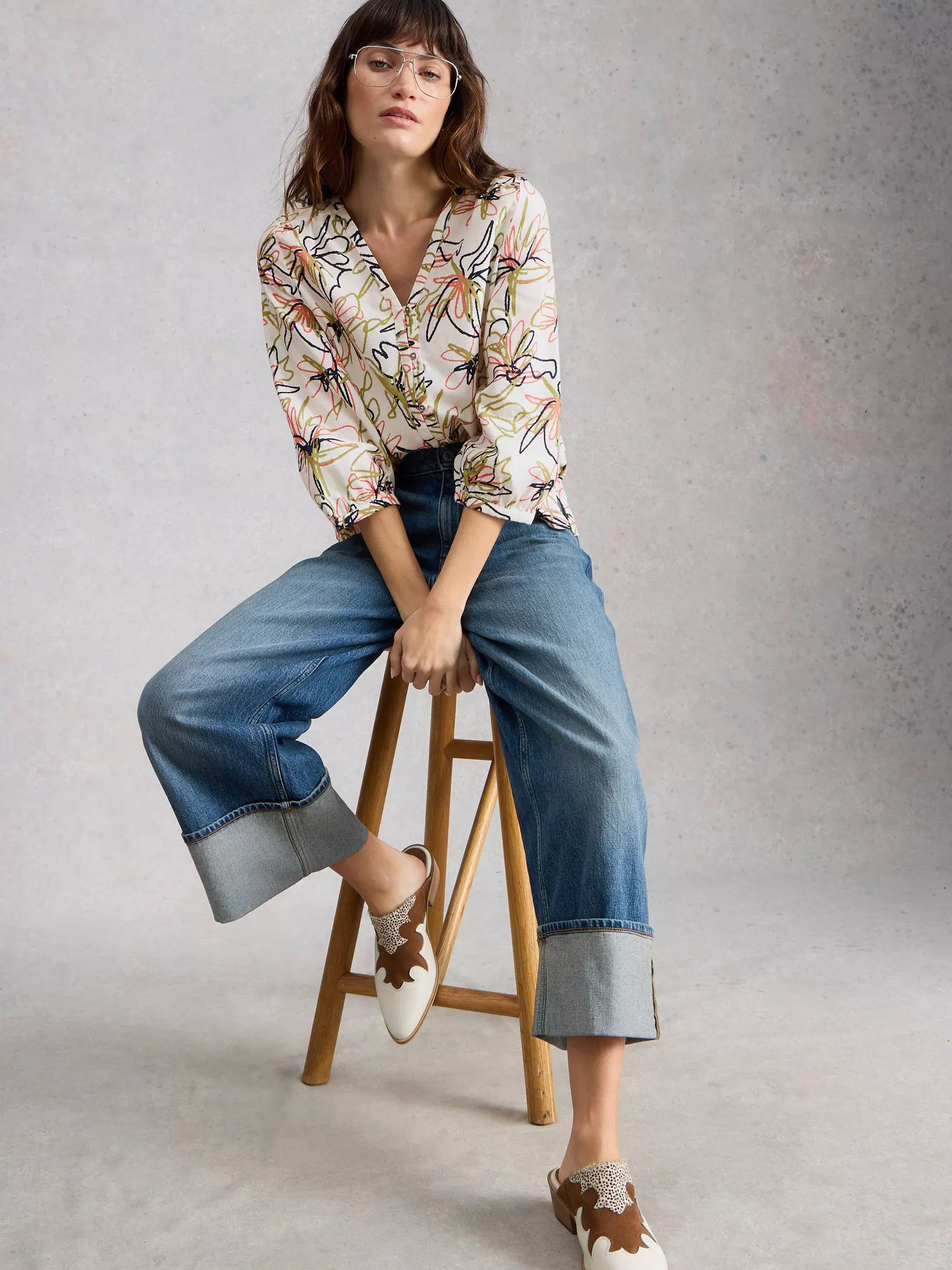 Haut en coton biologique Ruby en IMPRESSION IVOIRE