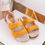 Miniature : Chausson ouvert pour femme en feutre et mouton en Jaune - LIZY