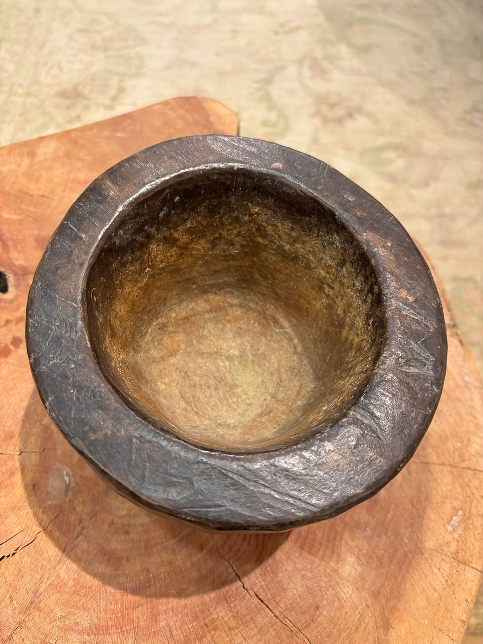 Thumbnail: Hand-Carved Primitive Stone Mortar