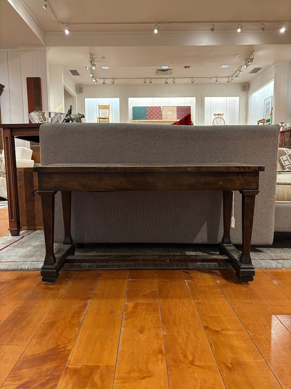 Thumbnail: Antique Solid Hardwood Piano Bench
