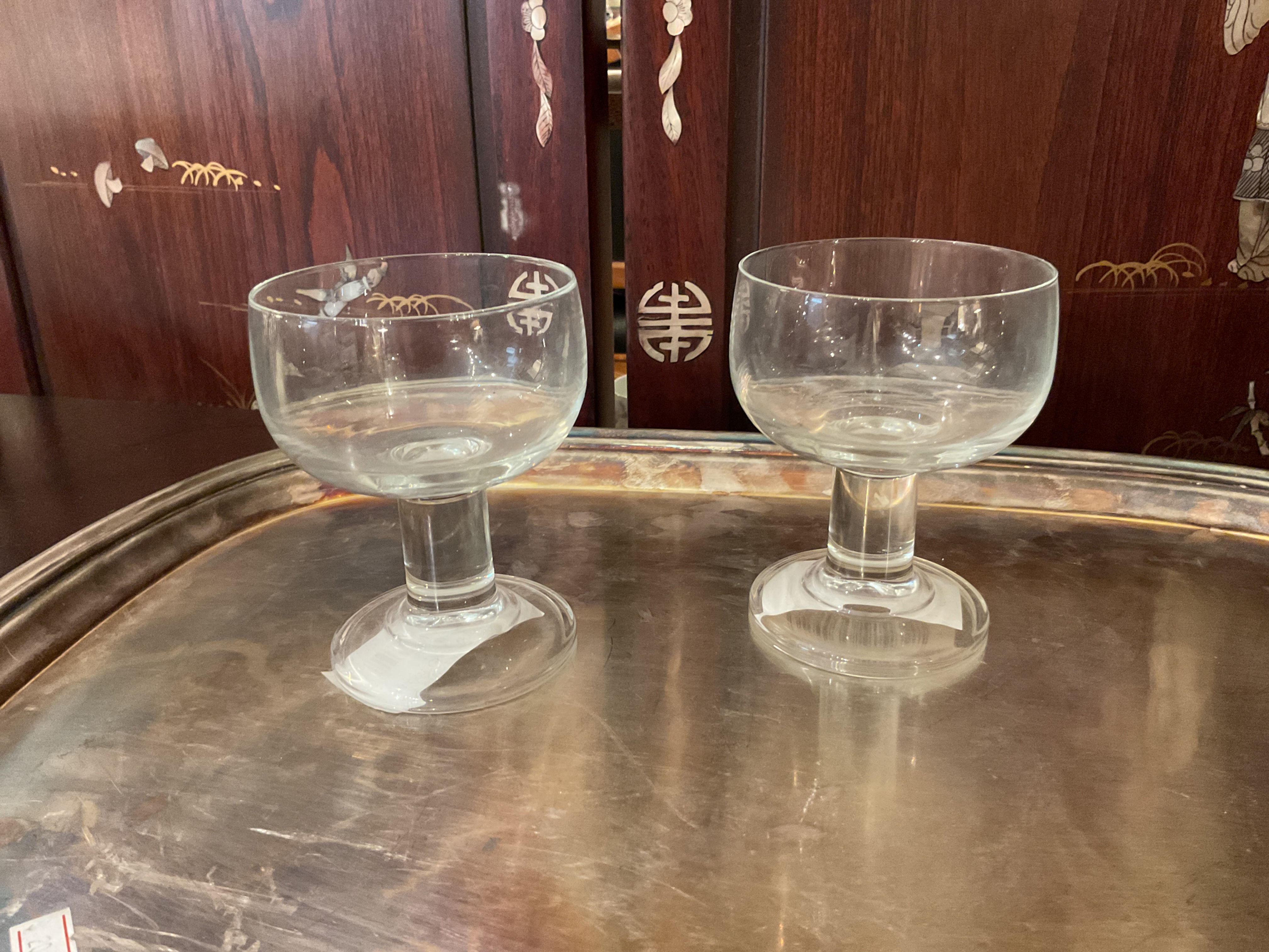 Pair of Classic Short-Stem Cordial Glasses