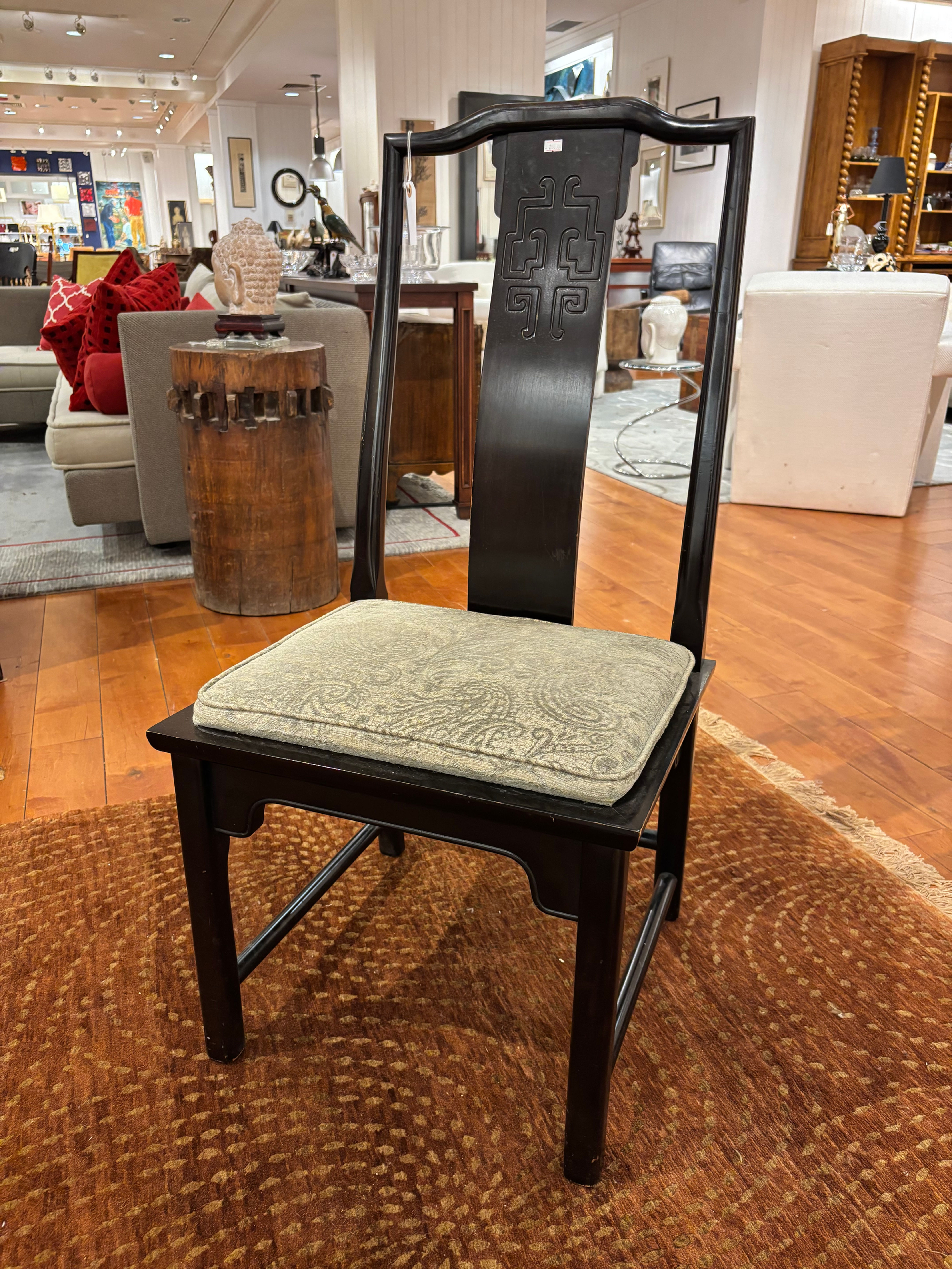 Pair of Mid-Century Modern Chinoiserie Ming-Style High Back Chairs