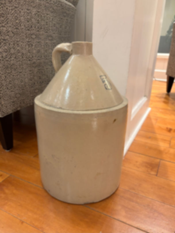 Antique 5-Gallon Salt-Glazed Stoneware Shoulder Jug