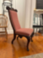 Thumbnail: Victorian Rococo Revival Carved Walnut Parlor Chair (c. 1880)