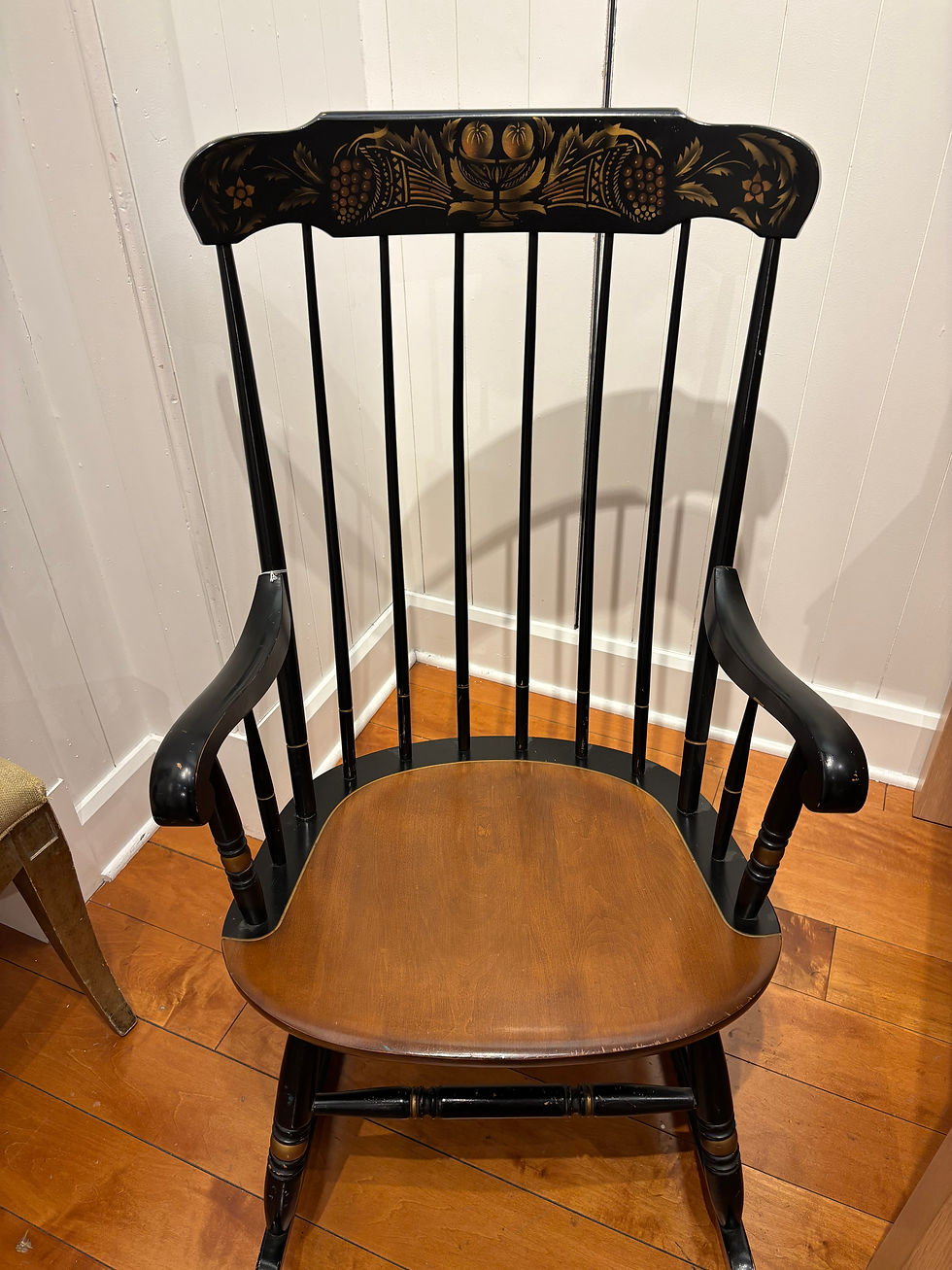 Thumbnail: Vintage L. Hitchcock Stenciled Boston Rocking Chair