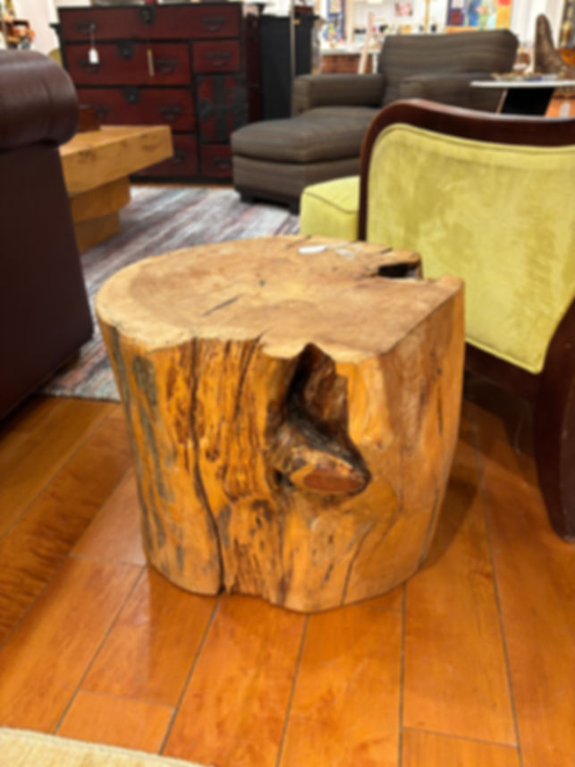 Solid Tree Trunk Accent Pedestal Table