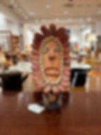 Thumbnail: Hand-Painted Mexican Folk Art Ceramic Bust Sculpture
