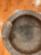 Thumbnail: Primitive Hand-Carved Hardwood Mortar with Stone Pestle