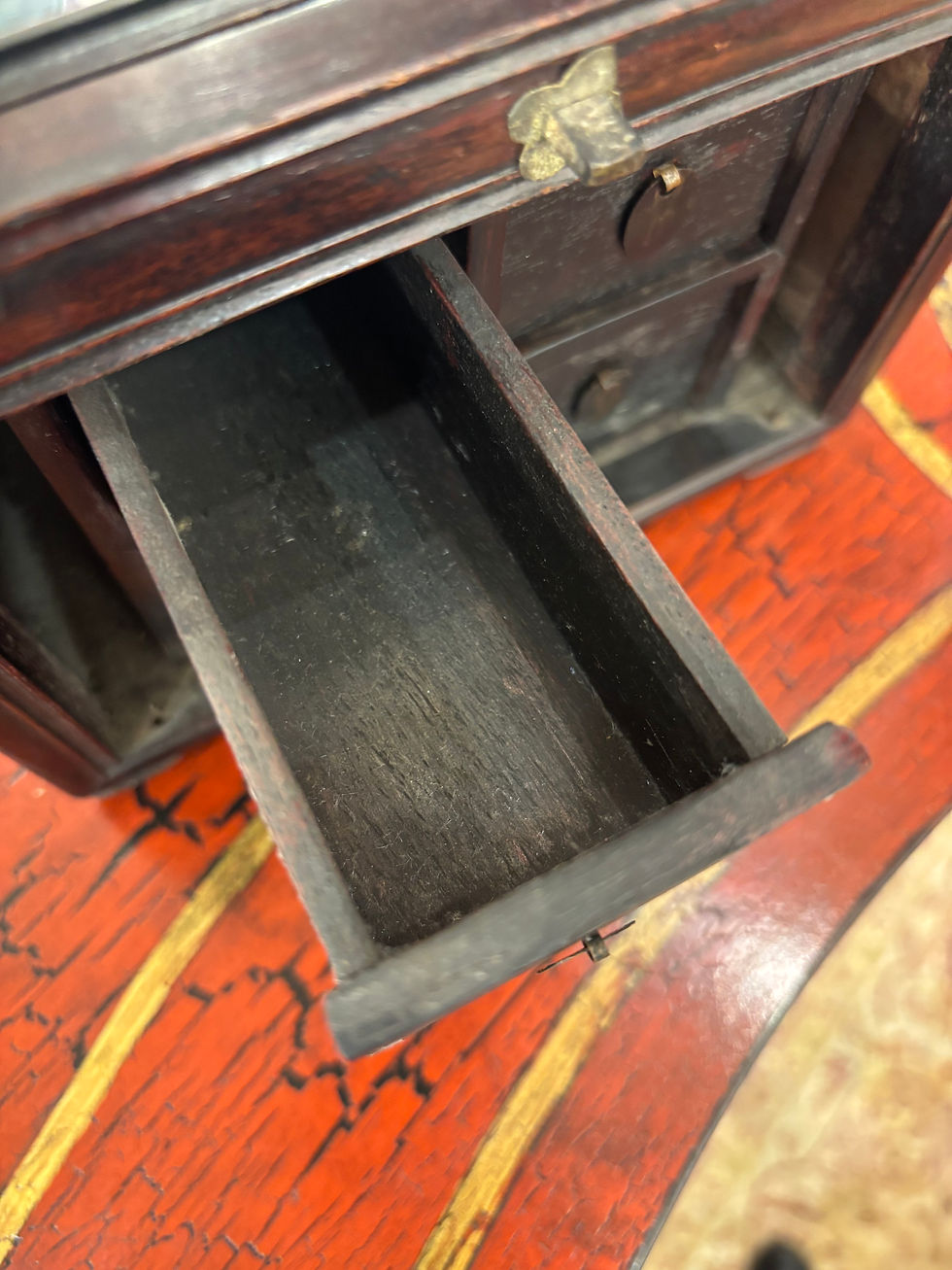 Thumbnail: Victorian Tabletop Curio Display Jewelry Box with Folding Mirror