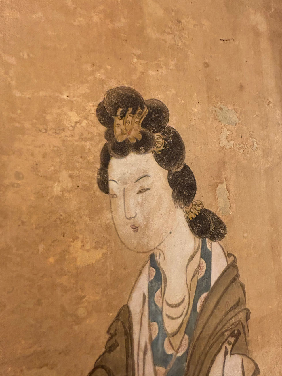 Thumbnail: Antique Japanese 19th Century Bijin-ga Painting on Silk