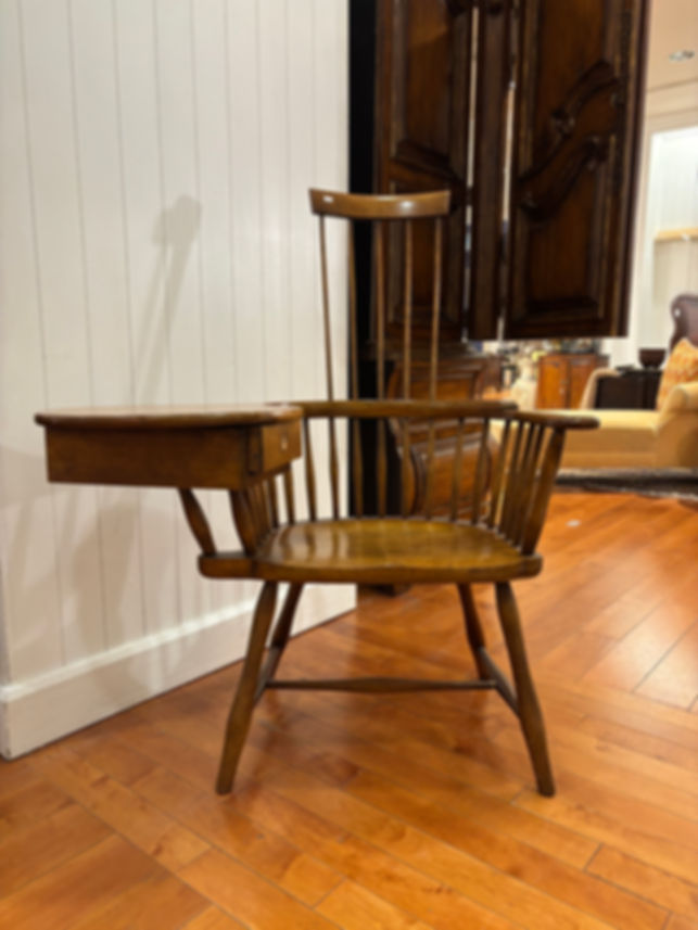 Antique Windsor Writing Armchair with Drawer