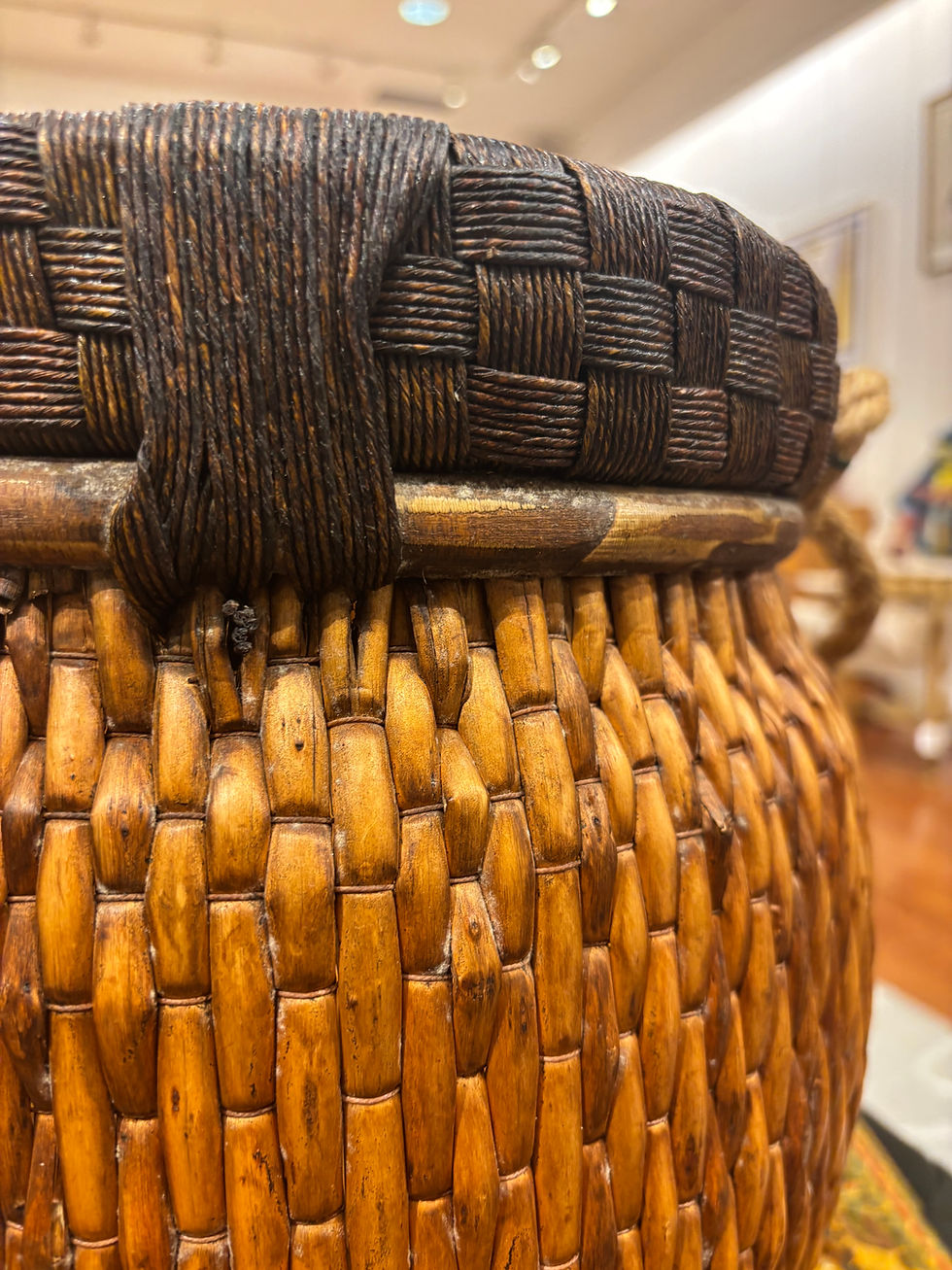 Thumbnail: Coastal Nautical Woven Seagrass Basket with Heavy Rope Handles