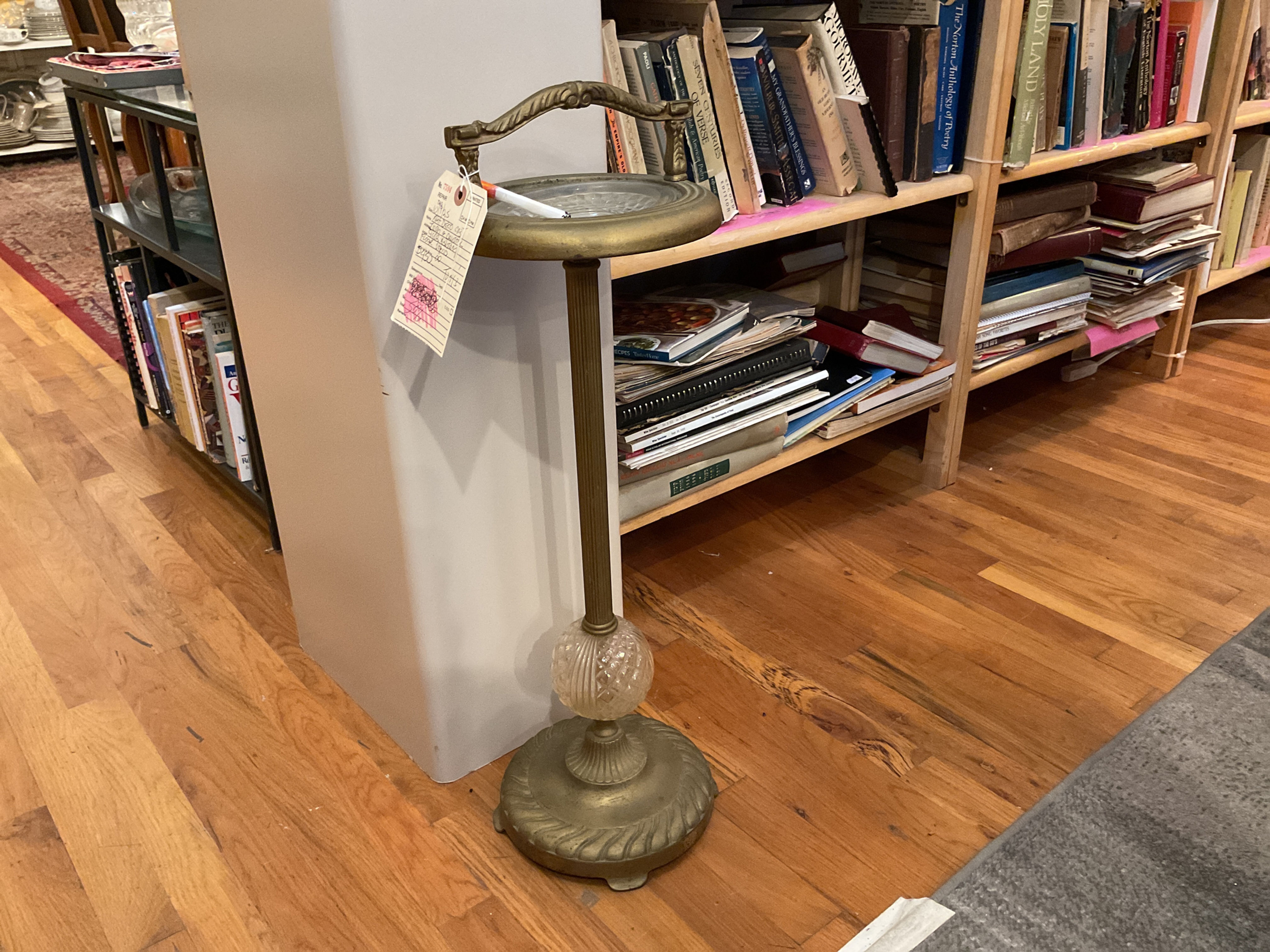 Vintage Art Deco Style Brass Floor Standing Ashtray