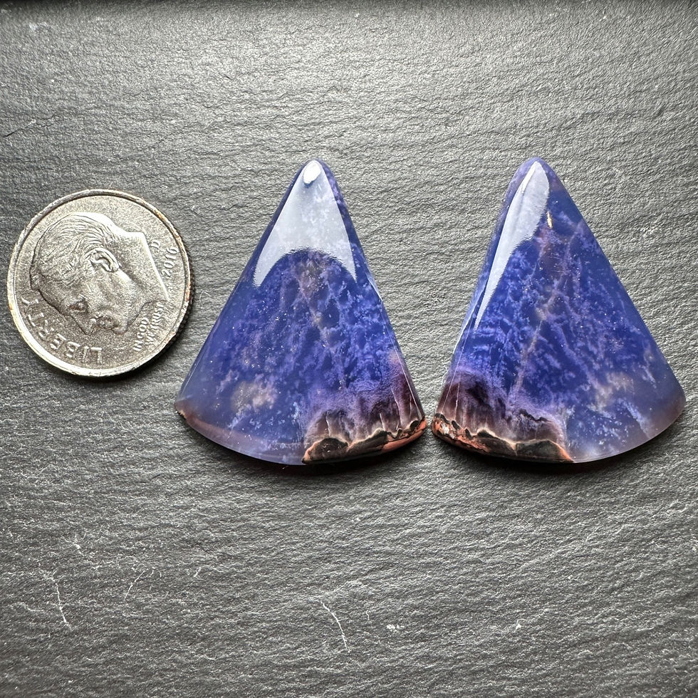 Thumbnail: Natural Gel Richterite Cabochons Polished Matching Pair