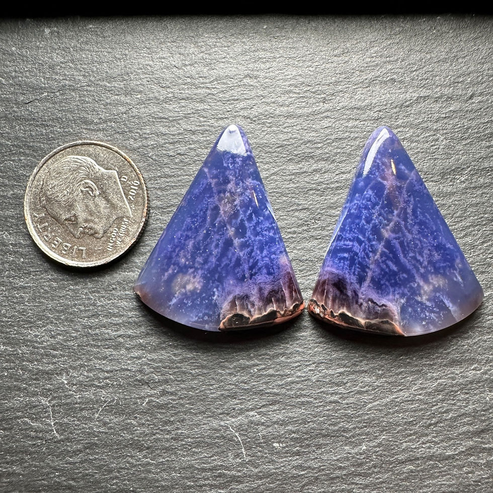 Thumbnail: Natural Gel Richterite Cabochons Polished Matching Pair