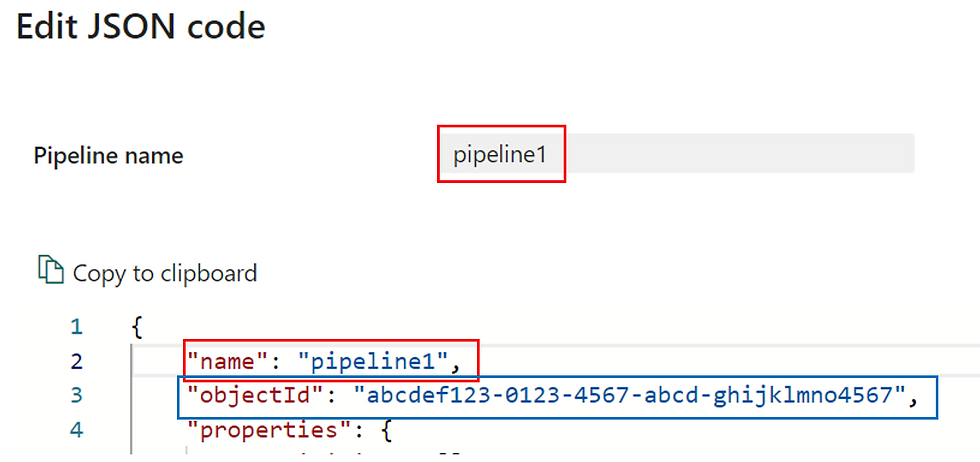 Data Pipeline JSON