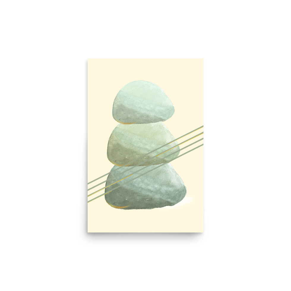 Thumbnail: Zen Balance Stacked Stones Poster Art