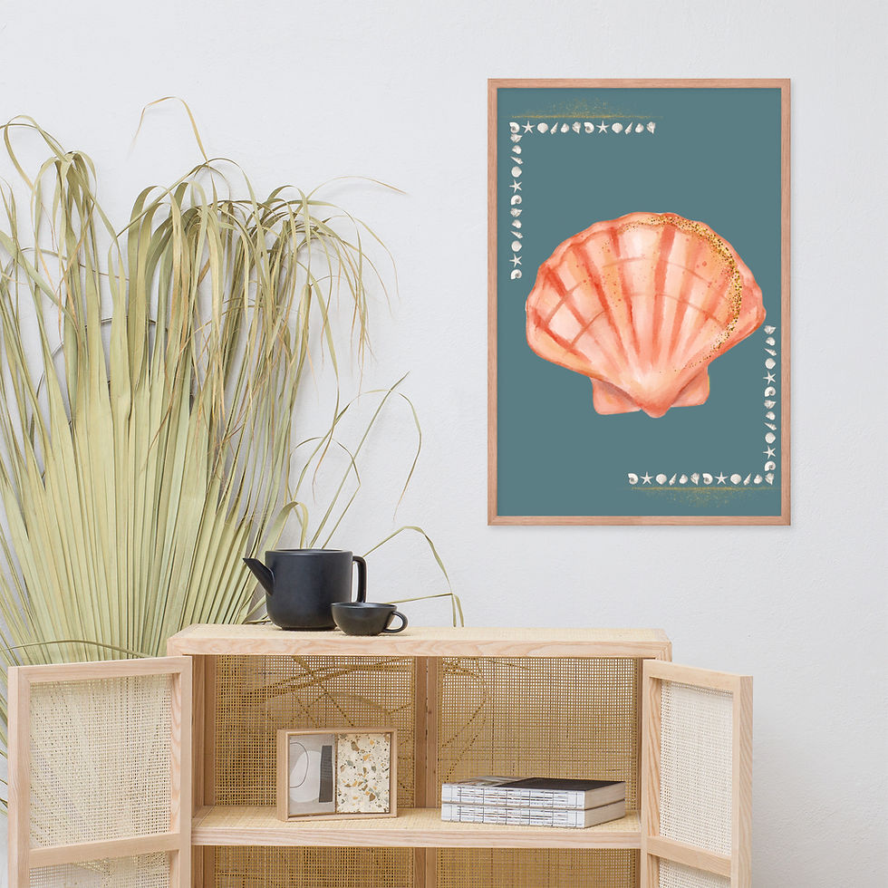 Thumbnail: Framed Nature Shell-tastic Vibes Wall Art poster