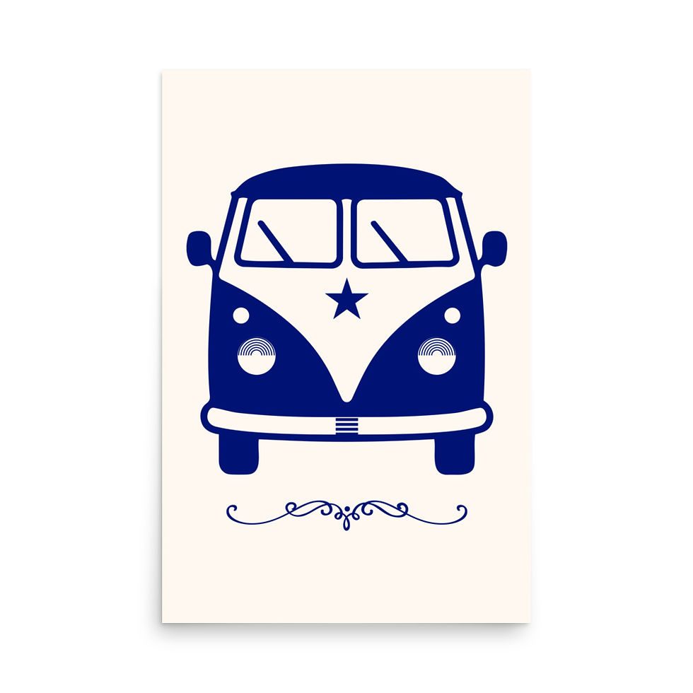 Thumbnail: Retro Vintage Blue Camper Van Poster Art 