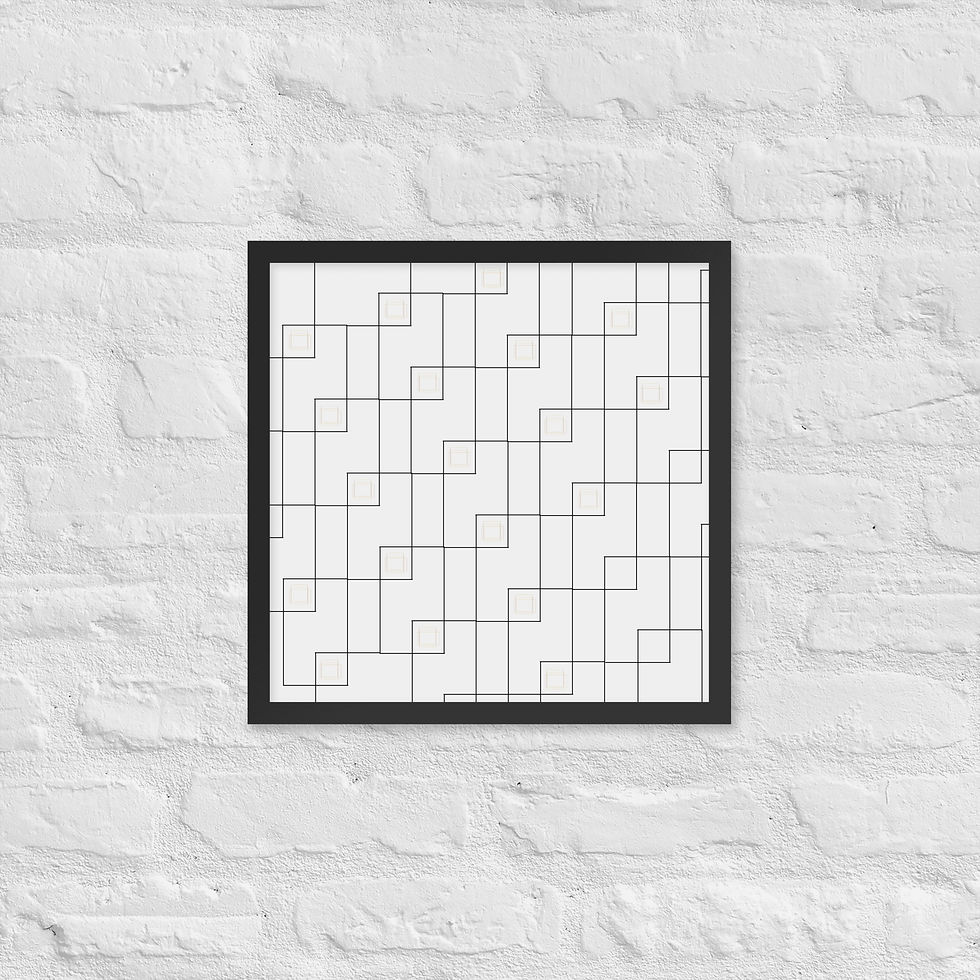 Thumbnail: Structured Calm Minimalist Geometric Line Art Print