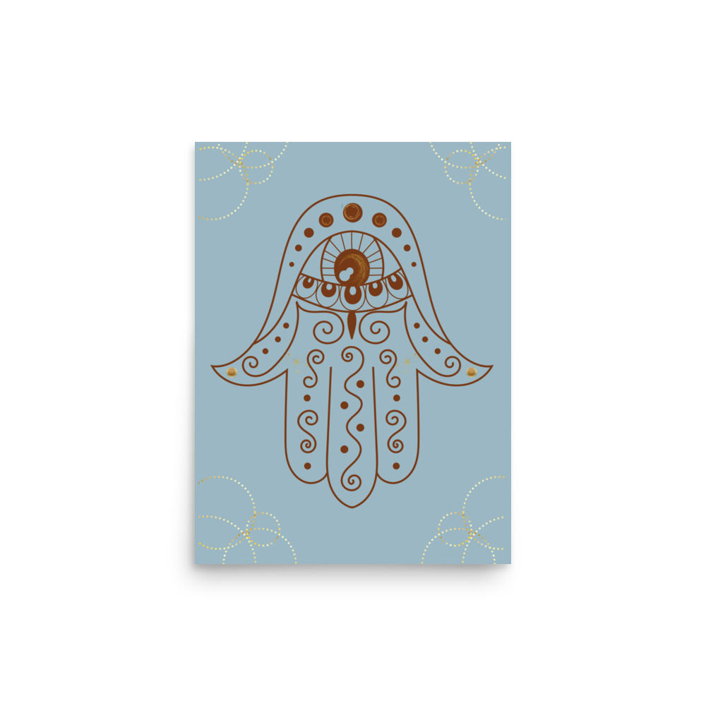 Golden Hamsa Serenity Poster Art