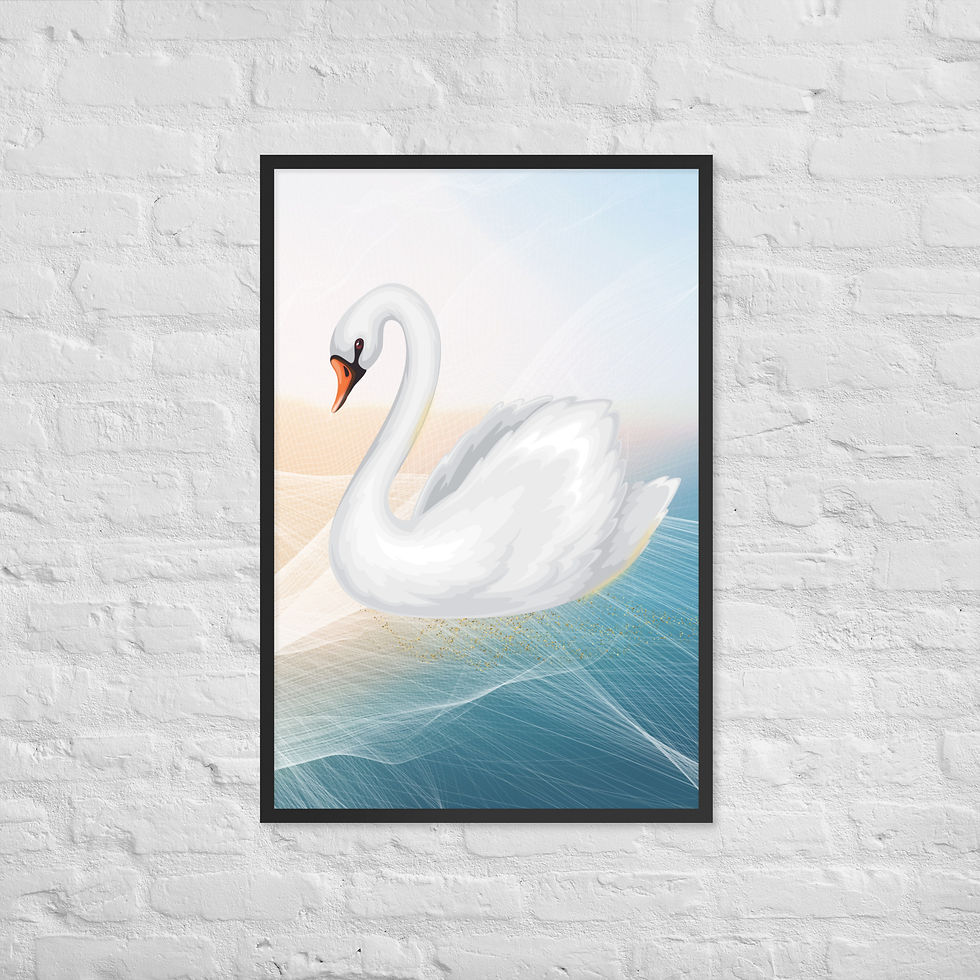 White Swan Nature Wall Art Print