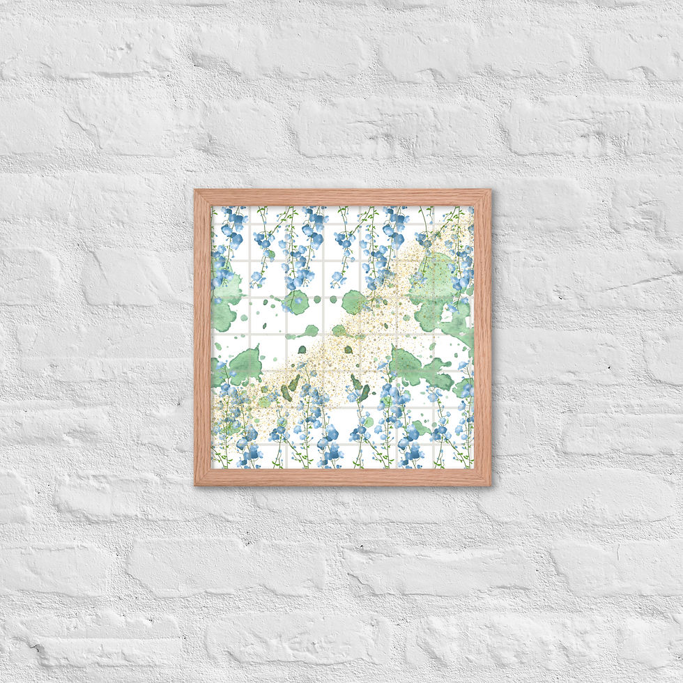 Thumbnail: Framed Floral and Botanical Bluebell Bliss Garden Wall Art poster
