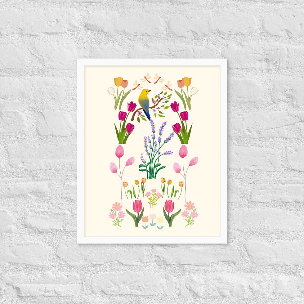 Thumbnail: Framed Floral and Botanical Spring Symphony Wall Art poster