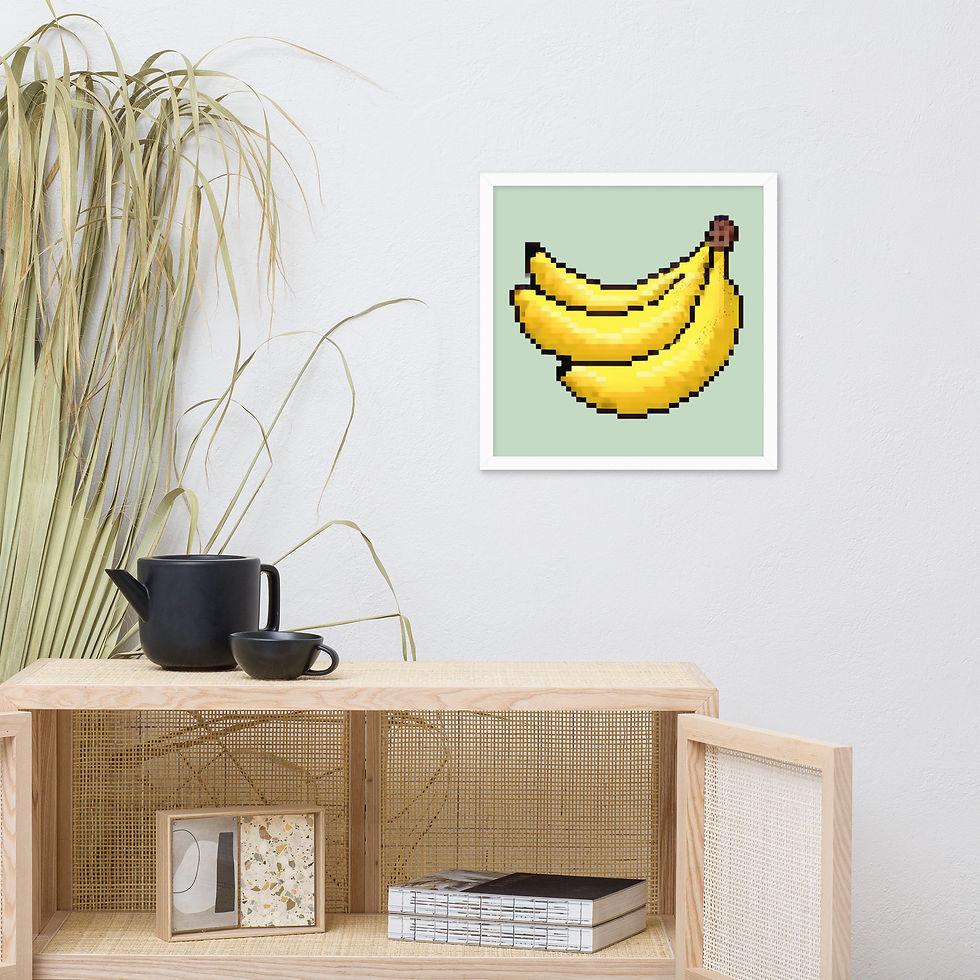 Thumbnail: Pixelated Banana Wall Art Print Home Decor