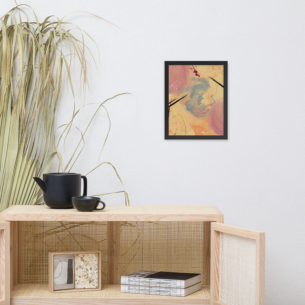 Thumbnail: Framed Abstract Autumn Swirl Wall Art poster