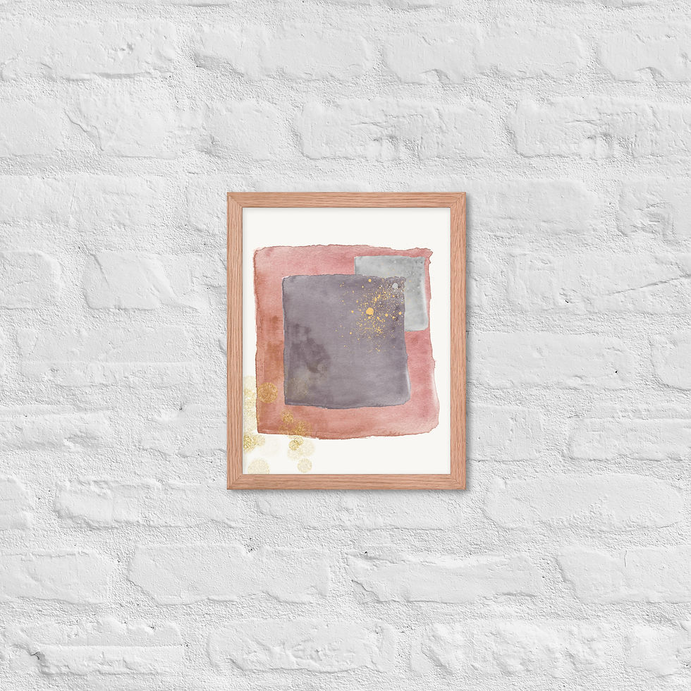 Modern Abstract Art Print Grey Purple Rose Pink