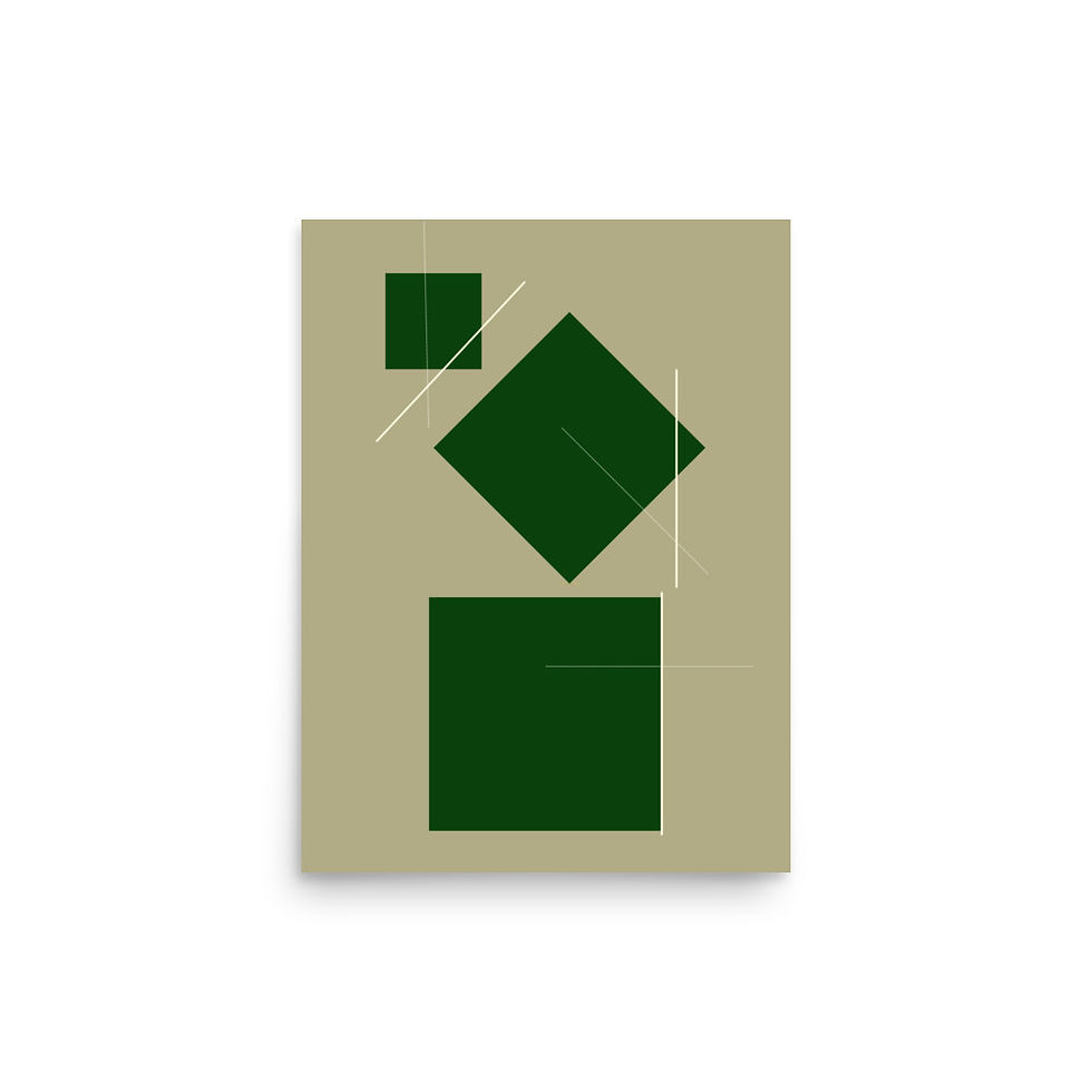 Thumbnail: Green Abstract Square Poster Art