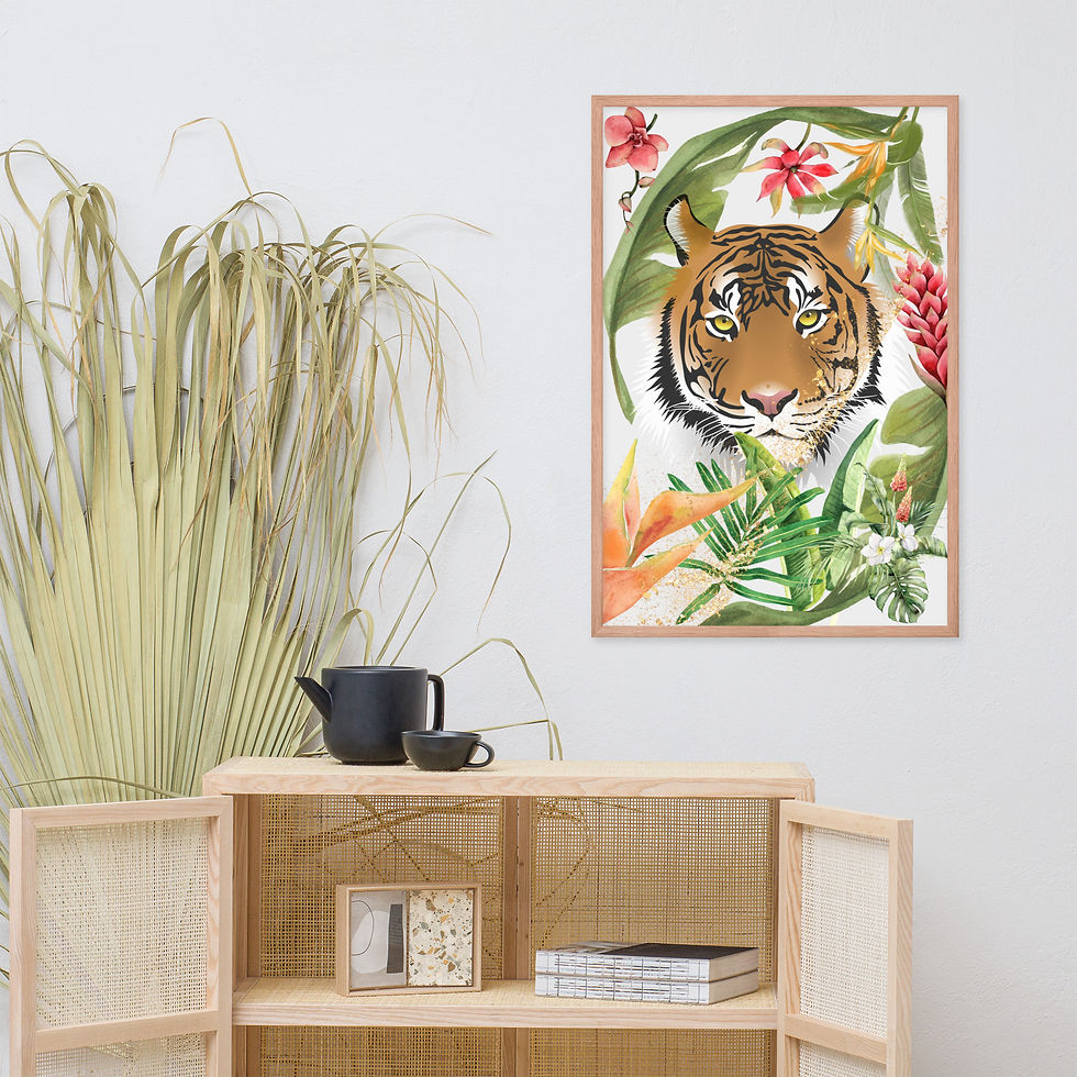 Thumbnail: Framed Nature Wild Tiger Jungle Majesty Wall Art poster