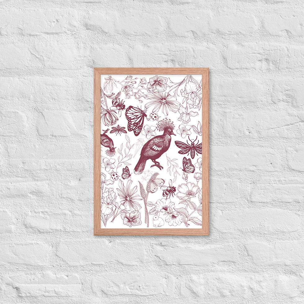 Thumbnail: Framed Floral and Nature Whimsy in Bloom Wall Art poster