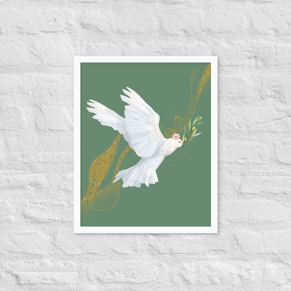 Framed Nature Holiday Spiritual Peace in Flight Wall Art poster