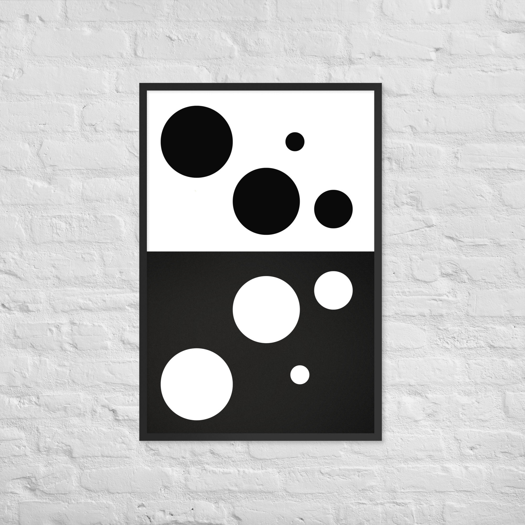 Abstract black and white circles Framed Circle of Play Two Wall Art Art Galilee minimalist