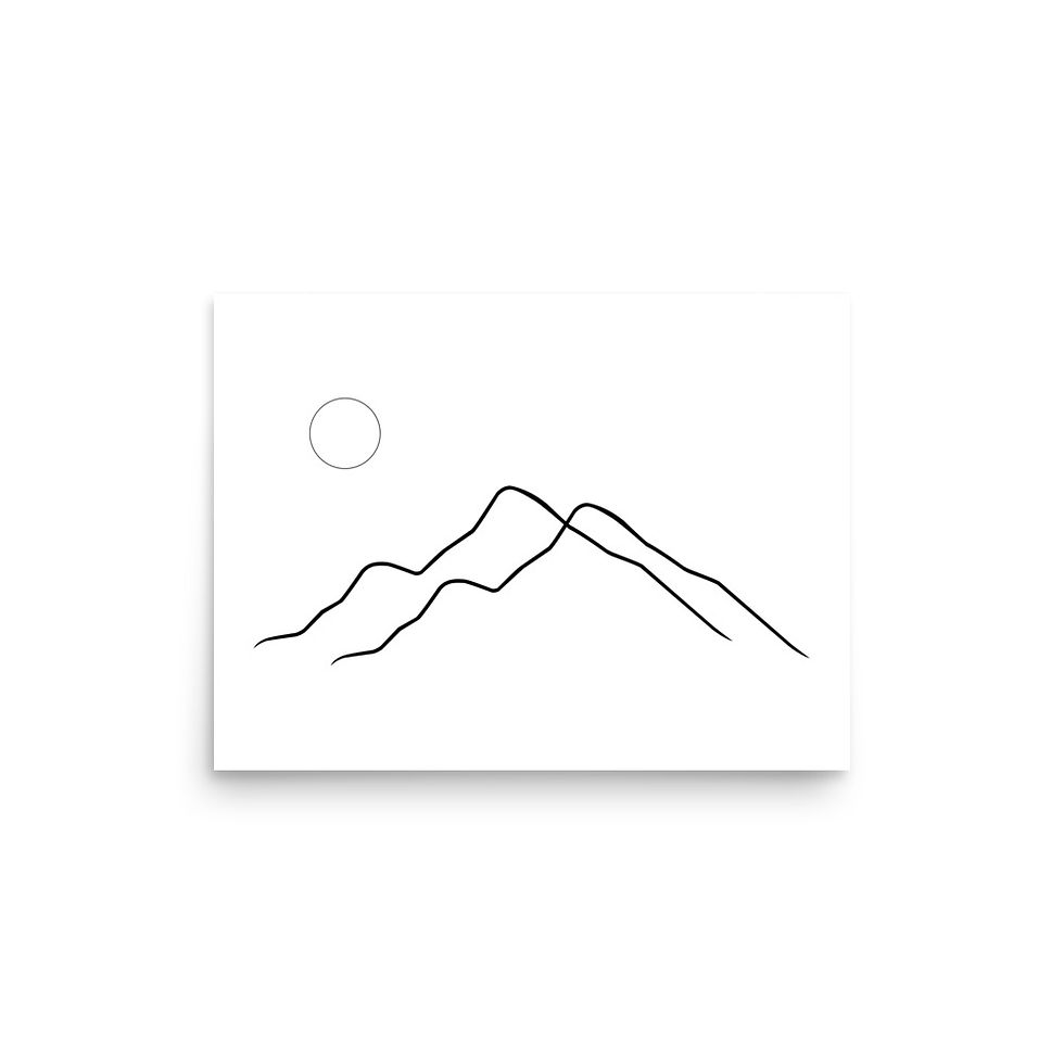 Thumbnail: Quiet Peaks Minimalist Mountain Line Poster Art