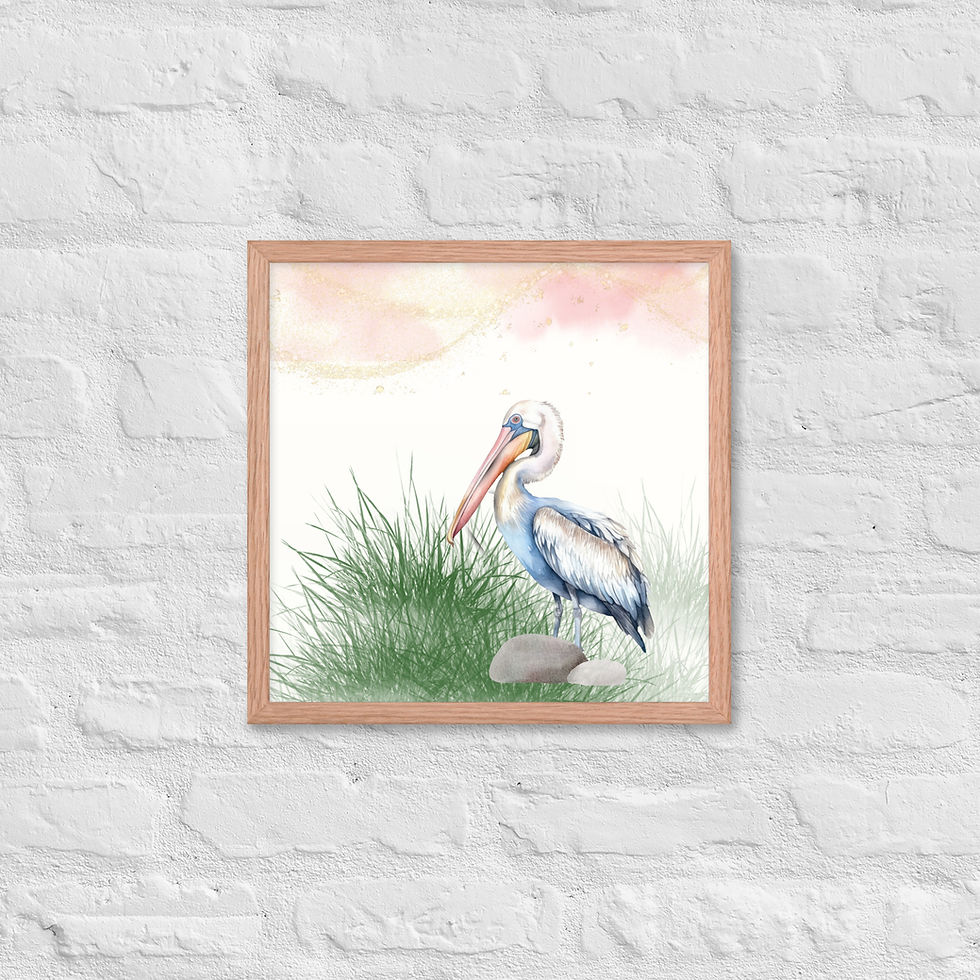 Thumbnail: Framed Nature Pelican Coastal Nature-Inspired Wall Art poster