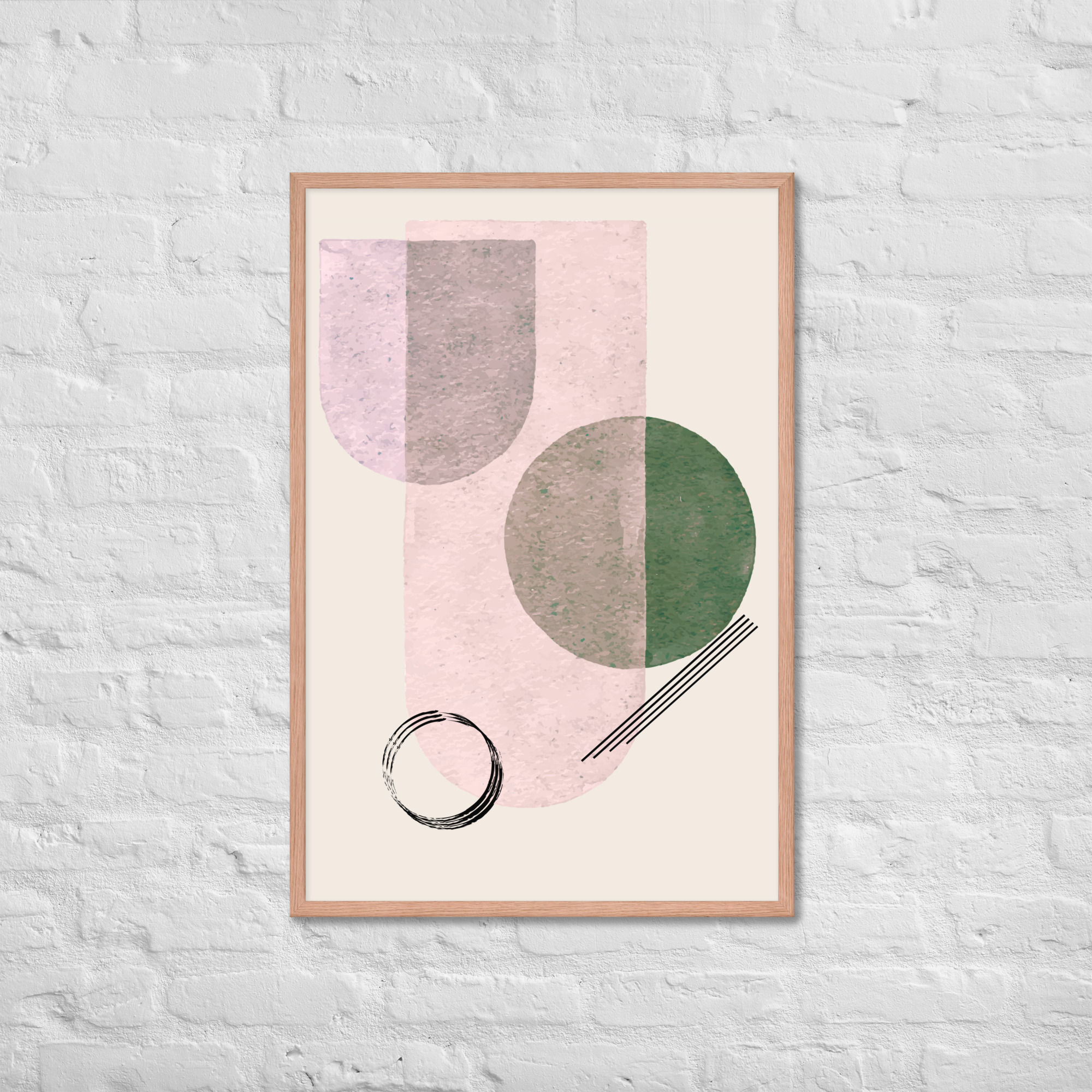 Framed Abstract Blush & Balance Dance Wall Art poster