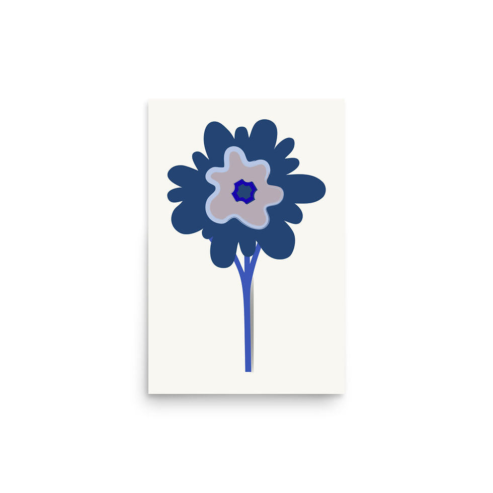 Thumbnail: Blue Single Flower Poster Art