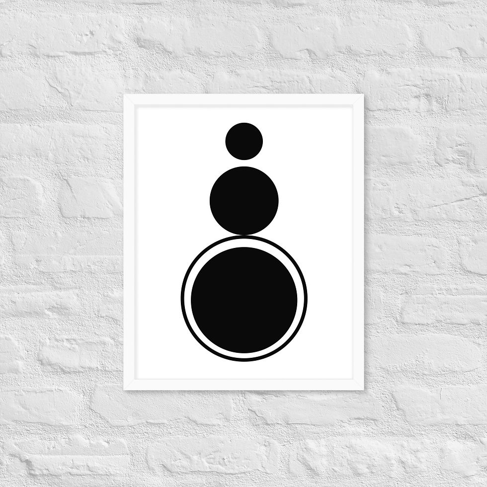 Thumbnail: Framed Minimalist Circle Black Geometric Stack Wall Art poster