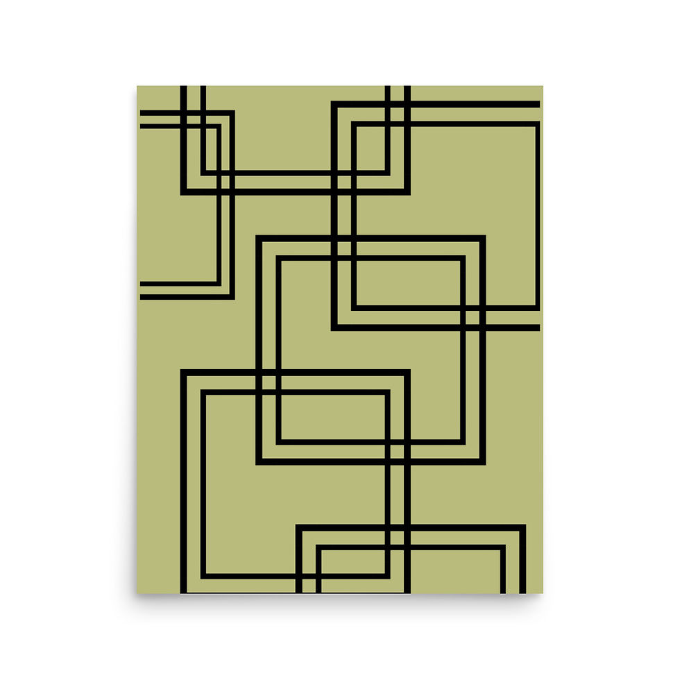 Thumbnail: Modern Black Lines Abstract Poster Art